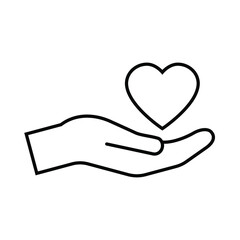 Vector heart in hand icon.vector illustration 