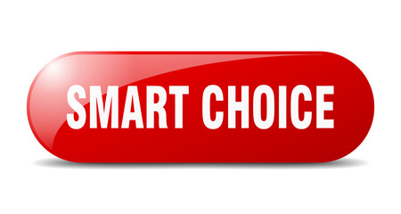 smart choice button. sticker. banner. rounded glass sign