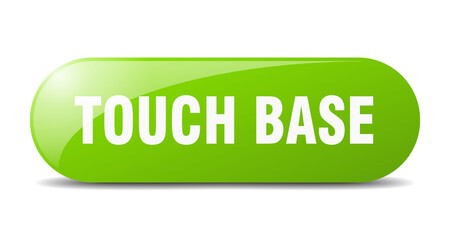 touch base button. sticker. banner. rounded glass sign