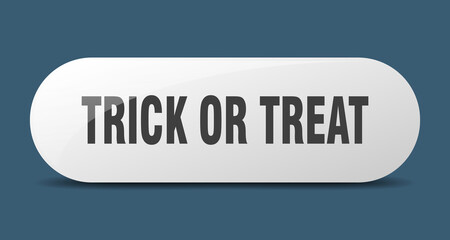 trick or treat button. sticker. banner. rounded glass sign