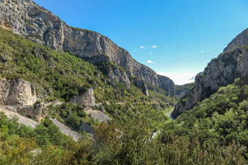 Beautiful landscapes of the mountains and canyon of the Verdon gorge, Provence-Alpes-Côte d'Azur region, Alpes de Haute Provence, France