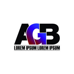 AGB letter monogram logo design vector