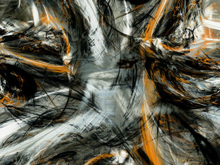 orange abstract fractal background 3d rendering illustration