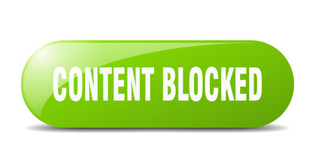 content blocked button. sticker. banner. rounded glass sign