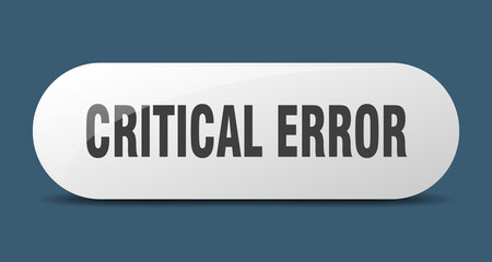 critical error button. sticker. banner. rounded glass sign