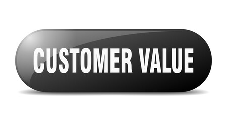 customer value button. sticker. banner. rounded glass sign