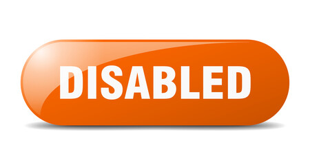 disabled button. sticker. banner. rounded glass sign