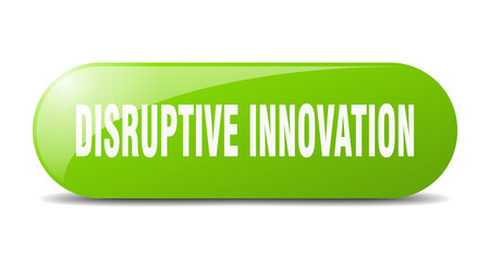 disruptive innovation button. sticker. banner. rounded glass sign