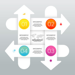 Modern infographic business template and data visualization with 4 options