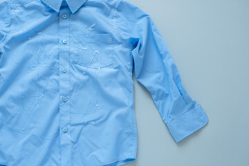 spilled glue on the shirt