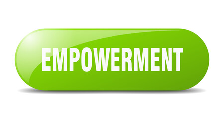 empowerment button. sticker. banner. rounded glass sign