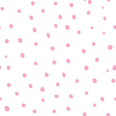Pink hand drawn watercolor dots. circles. Seamless pattern. Stylish repeating texture. Modern. Simple. Abstract.