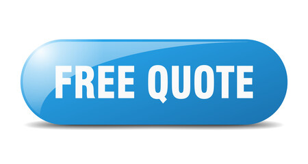 free quote button. sticker. banner. rounded glass sign