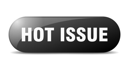 hot issue button. sticker. banner. rounded glass sign