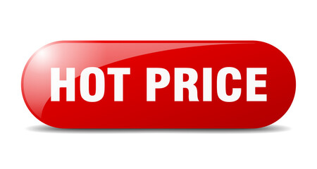 hot price button. sticker. banner. rounded glass sign