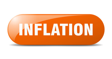 inflation button. sticker. banner. rounded glass sign