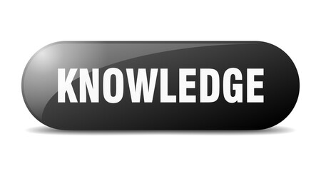knowledge button. sticker. banner. rounded glass sign