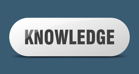knowledge button. sticker. banner. rounded glass sign