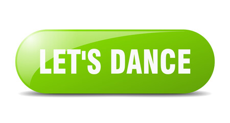 let's dance button. sticker. banner. rounded glass sign