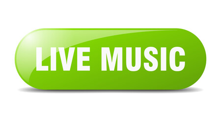 live music button. sticker. banner. rounded glass sign