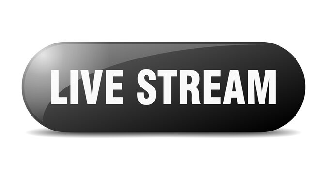 live stream button. sticker. banner. rounded glass sign