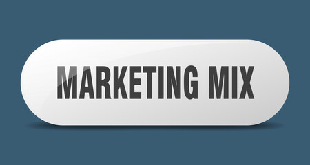marketing mix button. sticker. banner. rounded glass sign