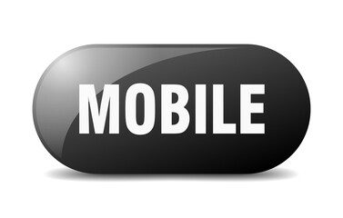 mobile button. sticker. banner. rounded glass sign