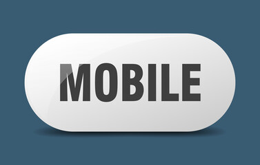 mobile button. sticker. banner. rounded glass sign