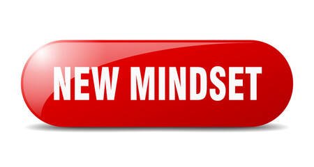 new mindset button. sticker. banner. rounded glass sign