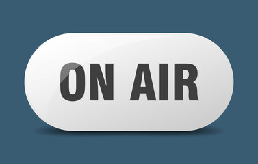 on air button. sticker. banner. rounded glass sign