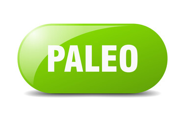 paleo button. sticker. banner. rounded glass sign