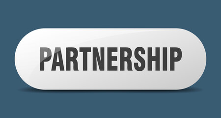 partnership button. sticker. banner. rounded glass sign