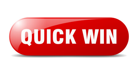 quick win button. sticker. banner. rounded glass sign