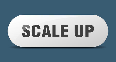 scale up button. sticker. banner. rounded glass sign