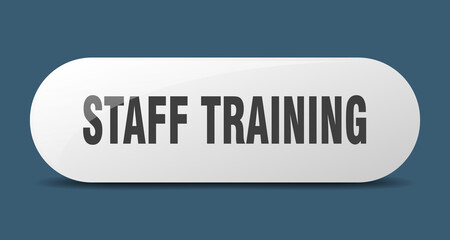 staff training button. sticker. banner. rounded glass sign