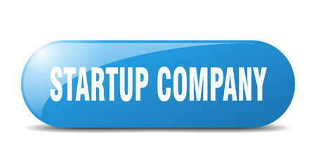 startup company button. sticker. banner. rounded glass sign