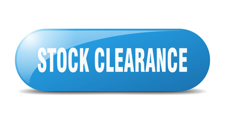 stock clearance button. sticker. banner. rounded glass sign