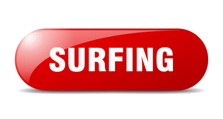 surfing button. sticker. banner. rounded glass sign