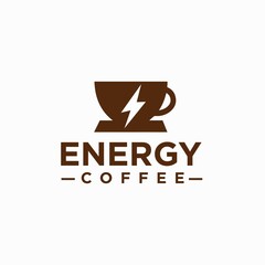 Energy Coffee Logo Vector Drink Symbol