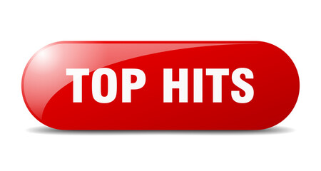 top hits button. sticker. banner. rounded glass sign