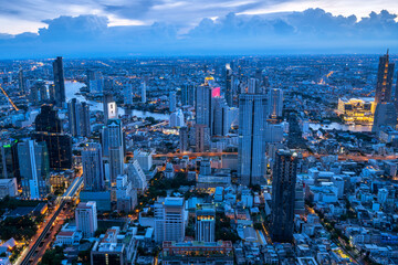 Bangkok city taken from Mahanakorn skywalk