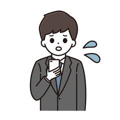 ビジネスマン スマートフォン イラスト