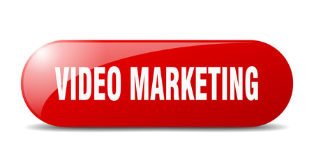 video marketing button. sticker. banner. rounded glass sign