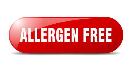 allergen free button. sticker. banner. rounded glass sign
