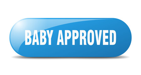 baby approved button. sticker. banner. rounded glass sign