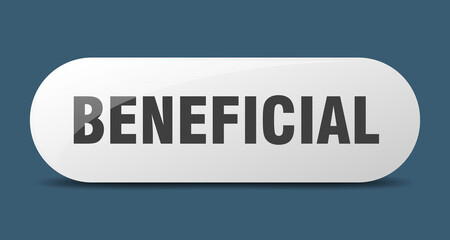 beneficial button. sticker. banner. rounded glass sign