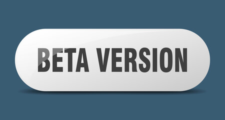 beta version button. sticker. banner. rounded glass sign