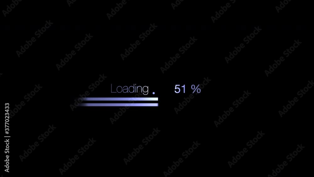 Aufkleber progress bar - loading strip moving sideways on a black background. - animation