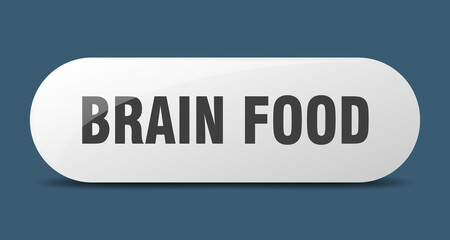 brain food button. sticker. banner. rounded glass sign