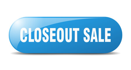 closeout sale button. sticker. banner. rounded glass sign